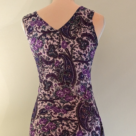 Victoria Holley purple paisley dress, size PS - Picture 2 of 9